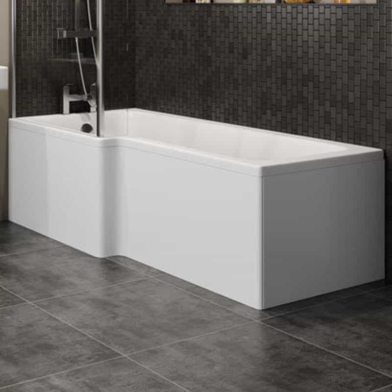 Ceramica L Bath Bundle 1500mm Left Hand - Including Black Grid Shower ...