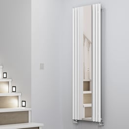 Terma Rolo White Designer Radiator with Mirror 1800 x 590mm
