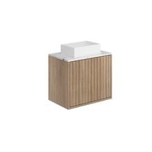 Scudo Alfie Sonoma Oak Fluted Wall Hung Bathroom Vanity Unit 600mm Price Comparisons | Compare The Build