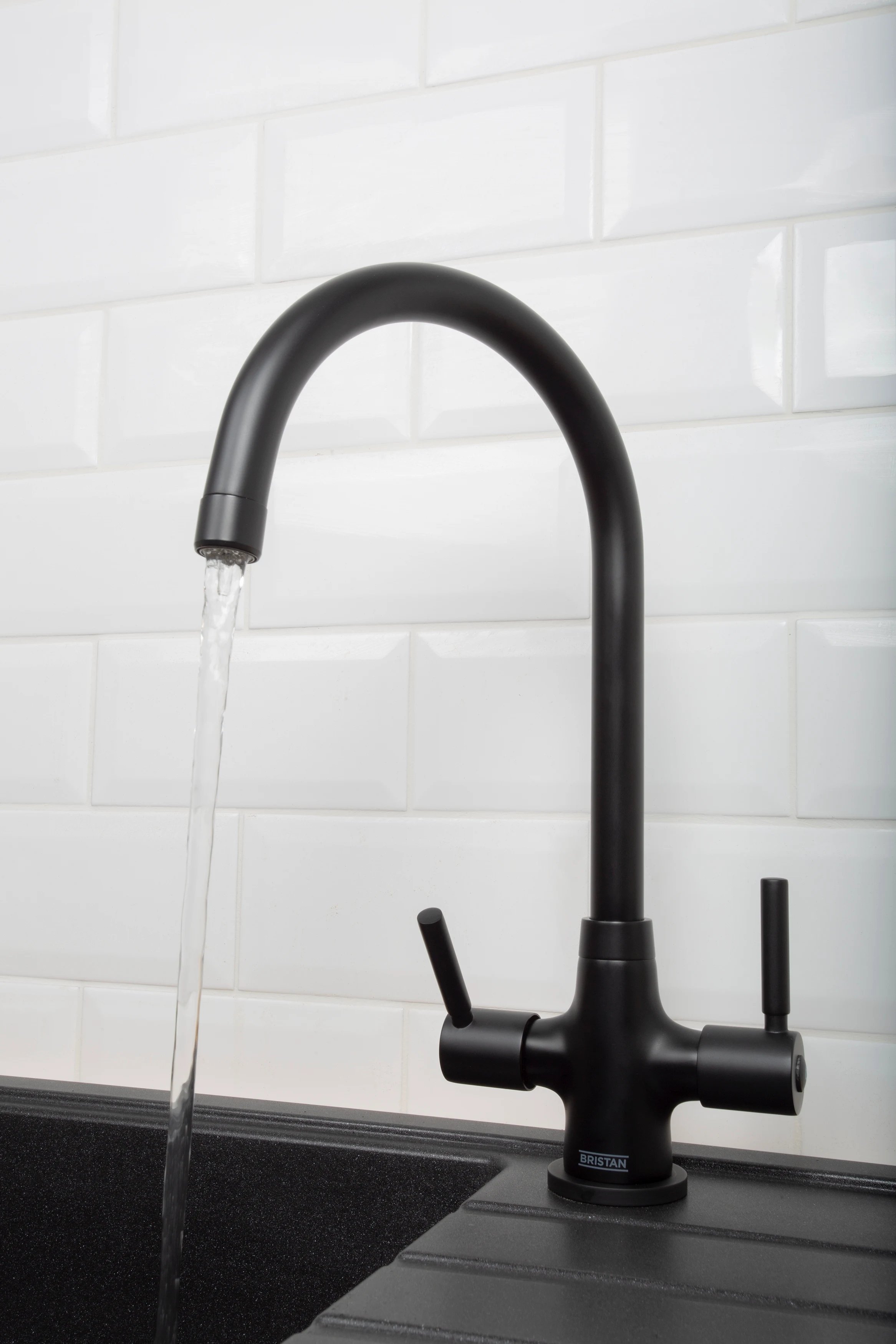 Bristan Monza Easyfit Dual Lever Kitchen Mixer Tap - Black MZ SNK