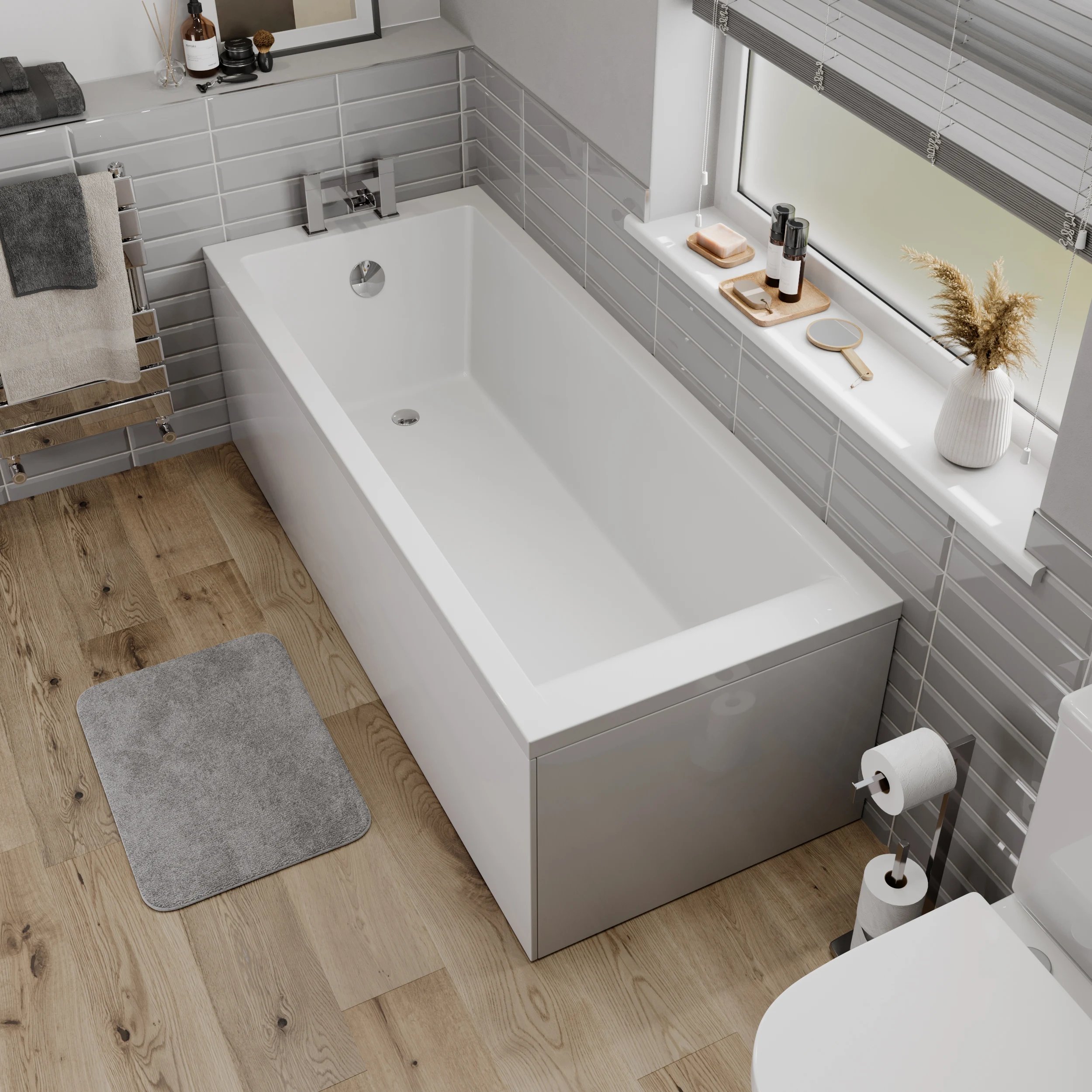 Ceramica Square 1700mm x 700mm Single Ended Acrylic Bath