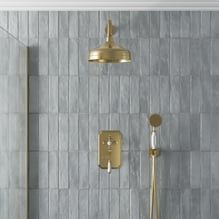 Park Lane Traditional Thermostatic Dual Concealed Mixer Shower Brushed Brass - Wall Fed Price Comparisons | Compare The Build