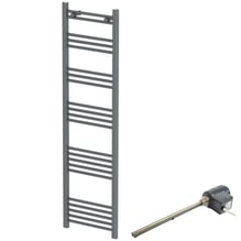 DuraTherm 1600 x 450mm Flat Dual Fuel Heated Towel Radiator Thermostatic Anthracite Price Comparisons | Compare The Build