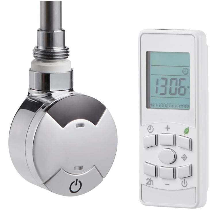 Towelrads Smart Timed Thermostatic Electric Heating Element Chrome 600w