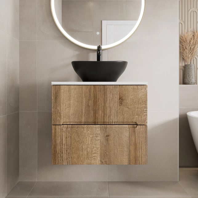 vitusso-fluted-wood-white-wall-hung-bathroom-vanity-unit-with-oval-basin-black-600mm