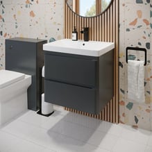 Regis Forma Anthracite Grey Wall Hung Vanity Unit & Basin - 600mm Price Comparisons | Compare The Build