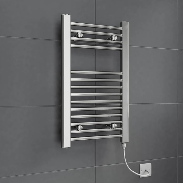 Chrome flat bar electric towel radiator
