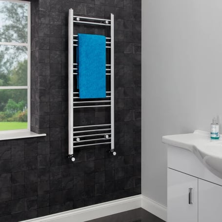 Duratherm Towel Radiator Flat Chrome 1200x600 Manual Element