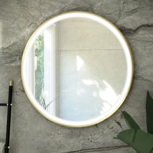 RAK Art Round LED Bathroom Mirror with Demister 800mm – Brushed Gold Price Comparisons | Compare The Build