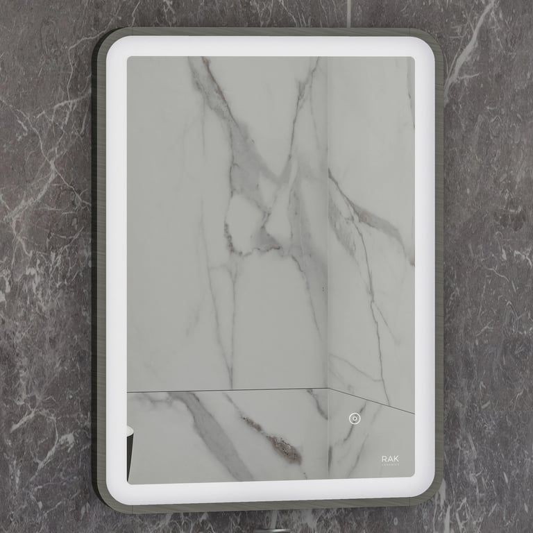 RAK Art Soft Rectangular Mirror 500x700 Brushed Nickel