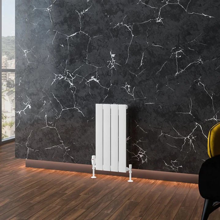 Solaro Single Panel 600 x 292mm Designer Aluminium Radiator White
