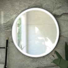 RAK Art Round LED Bathroom Mirror with Demister 600mm – Brushed Nickel Price Comparisons | Compare The Build