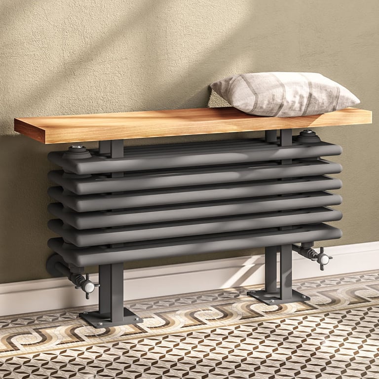 Eastlake Imperia 480 x 850mm Traditional Bench Radiator Grey