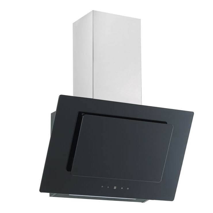 Prima PRAE0038 60cm Angled Chimney Cooker Hood Black Glass
