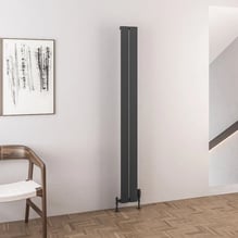 Solaro Malmesbury Single Panel 1800 x 185mm Vertical Designer Aluminium Radiator Matt Anthracite Price Comparisons | Compare The Build