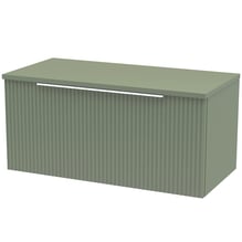 Opula Fluted Wall Hung Green Countertop Vanity Unit - 800mm Price Comparisons | Compare The Build