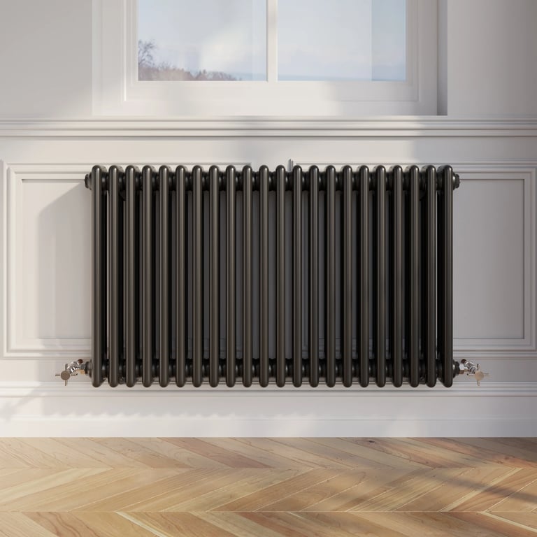 Park Lane Traditional Colosseum Triple Bar Column Radiator Black - 600 ...