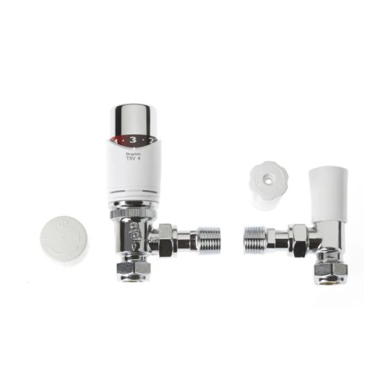 Drayton TRV4 15mm Angled Thermostatic Radiator Valve with Lockshield ...