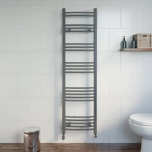 DuraTherm Curved Heated Towel Radiator Anthracite - 1600 x 450mm Price Comparisons | Compare The Build