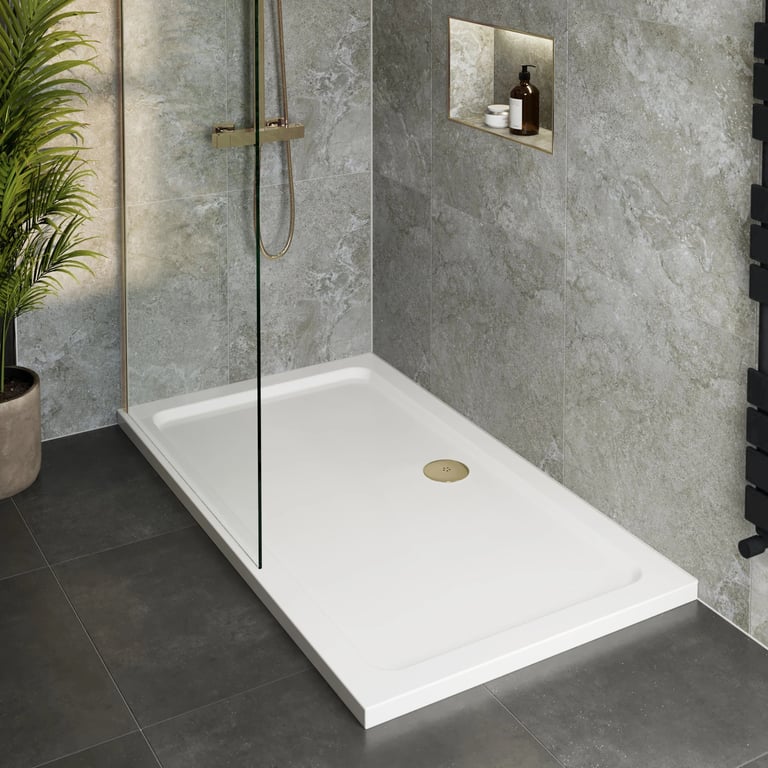 Hydrolux Low Profile 1200x900 Shower Tray with Brass Waste