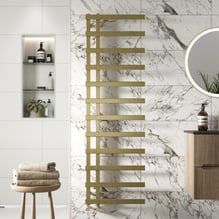 DuraTherm Twin Valve 1600 x 500mm Flat Heated Towel Radiator - Brushed Brass Price Comparisons | Compare The Build