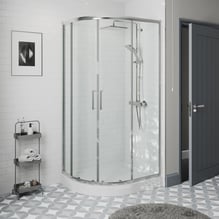 Diamond Offset Quadrant Shower Enclosure 1200 x 900mm with Raised Non Slip Tray (Left Entry) - 8mm Price Comparisons | Compare The Build
