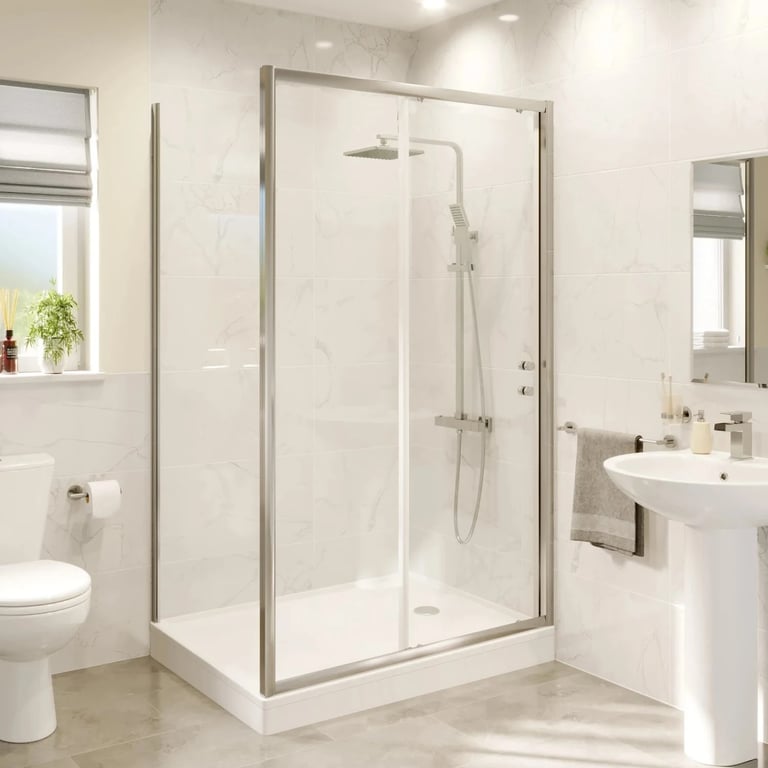 Hydrolux Sliding Shower Enclosure 1000 x 800mm with Raised Tray