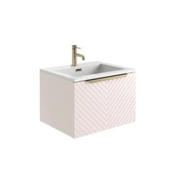 Scudo Chevron Pink Wall Hung Bathroom Vanity Unit with Basin 600mm