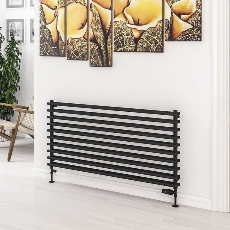 Solaro Murano 600 x 1200mm Designer Radiator - Matt Black