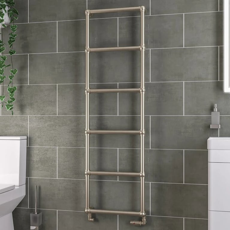 Eastlake Trad Flat Heated Towel Radiator 1550x500 Brass