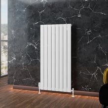Solaro Single Panel 1200 x 588mm Vertical Designer Aluminium Radiator Gloss White Price Comparisons | Compare The Build