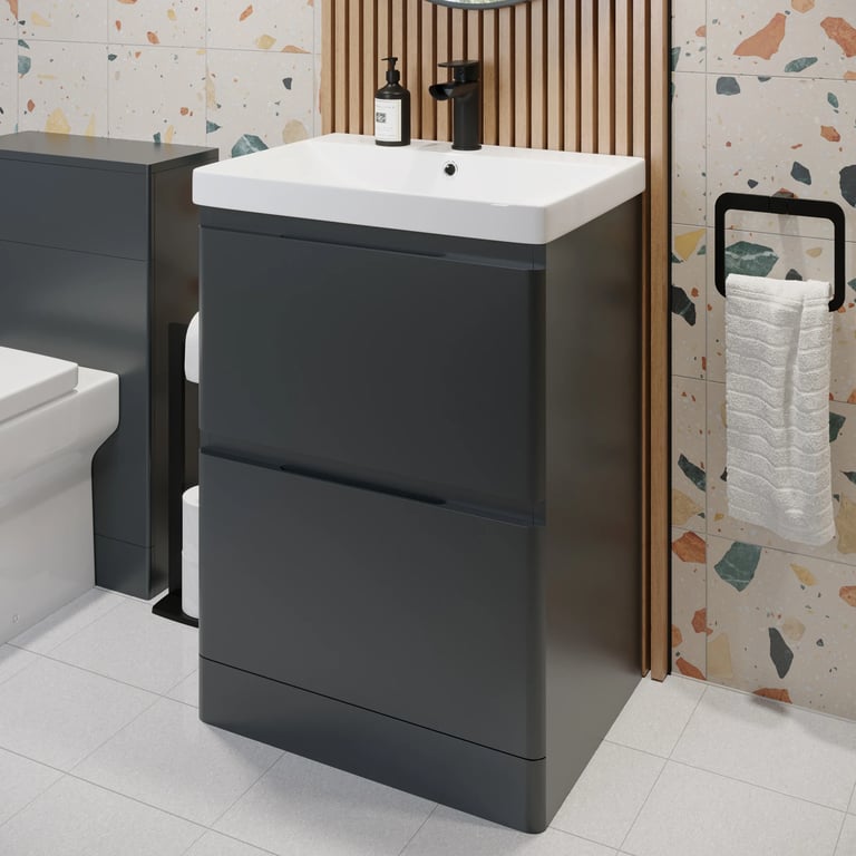 Regis Forma Anthracite Grey Bathroom Furniture - Plumbworld