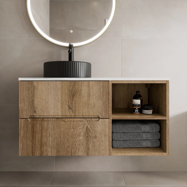 vitusso-fluted-wood-white-wall-hung-bathroom-vanity-unit-with-round-fluted-basin-black-1000mm