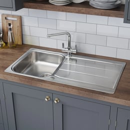 Rangemaster Glendale Inset Single Bowl Stainless Steel Sink Rectangular Waste Included - RGMRSNK013