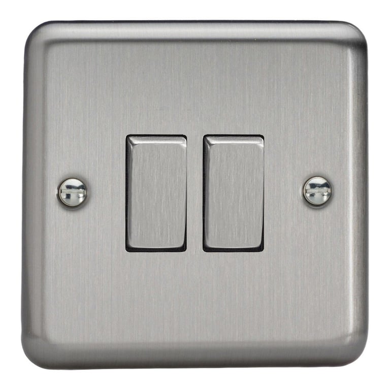 Varilight 2 Gang Rocker Light Switch Chrome - XS2D