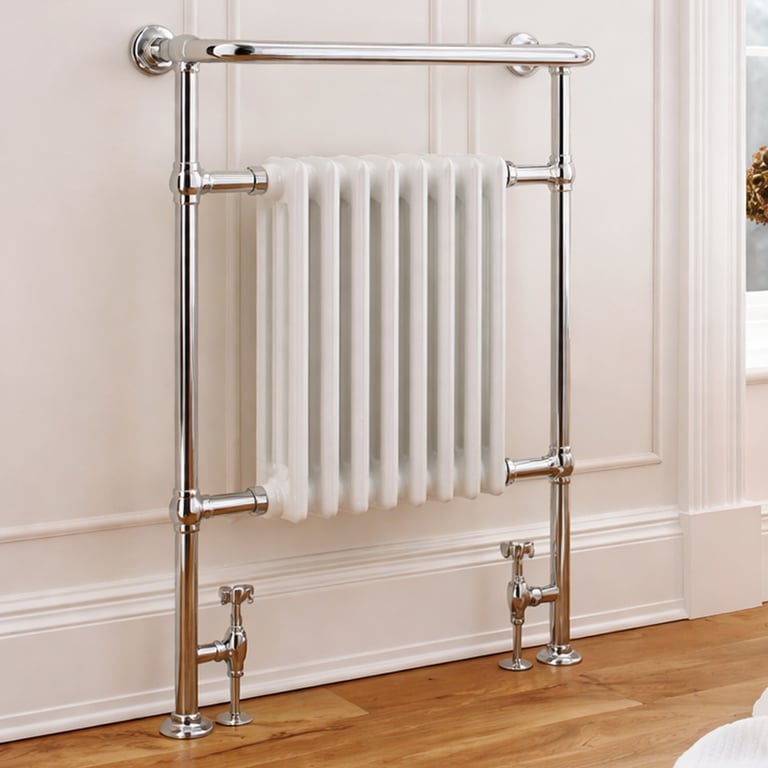 K-Rad Las Vegas 945 x 675mm Heated Towel Radiator Chrome & White