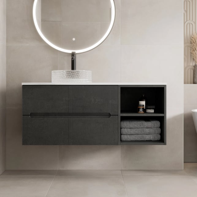 vitusso-fluted-black-white-wall-hung-bathroom-vanity-unit-with-round-glass-basin-1200mm