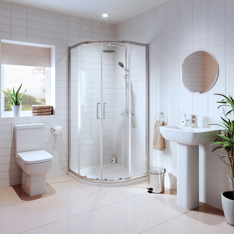 Affine Amelie Bathroom Suite, Quadrant Enclosure 900mm