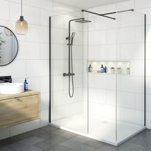Diamond Frameless Hinged Shower Enclosure 1000 x 760mm - 8mm Price Comparisons | Compare The Build