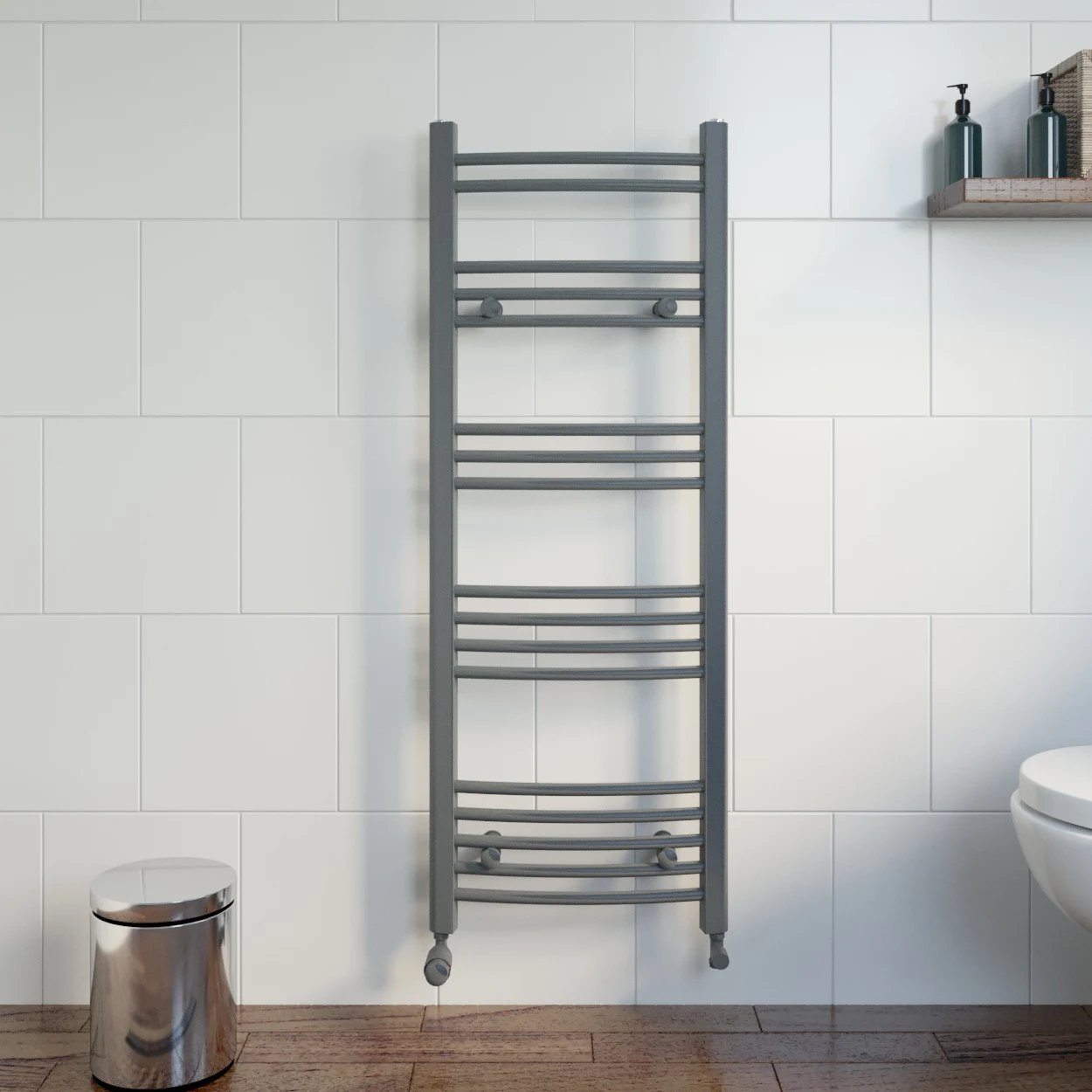DuraTherm Curved Towel Radiator Anthracite 1200 x 450mm