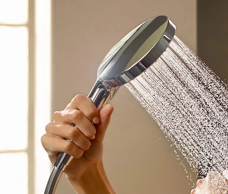 Hansgrohe Raindance Select E120 Handbrause – Low Flow 2.0 GPM, Chrom, Mit 78 Sprühkanälen & Auswahltaste