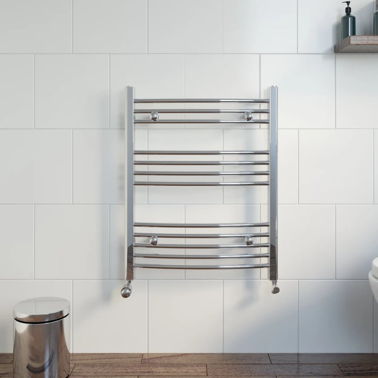 DuraTherm curved chrome heated towel radiator