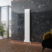 Solaro Single Panel 1800 x 292mm Vertical Designer Aluminium Radiator Gloss White Price Comparisons | Compare The Build