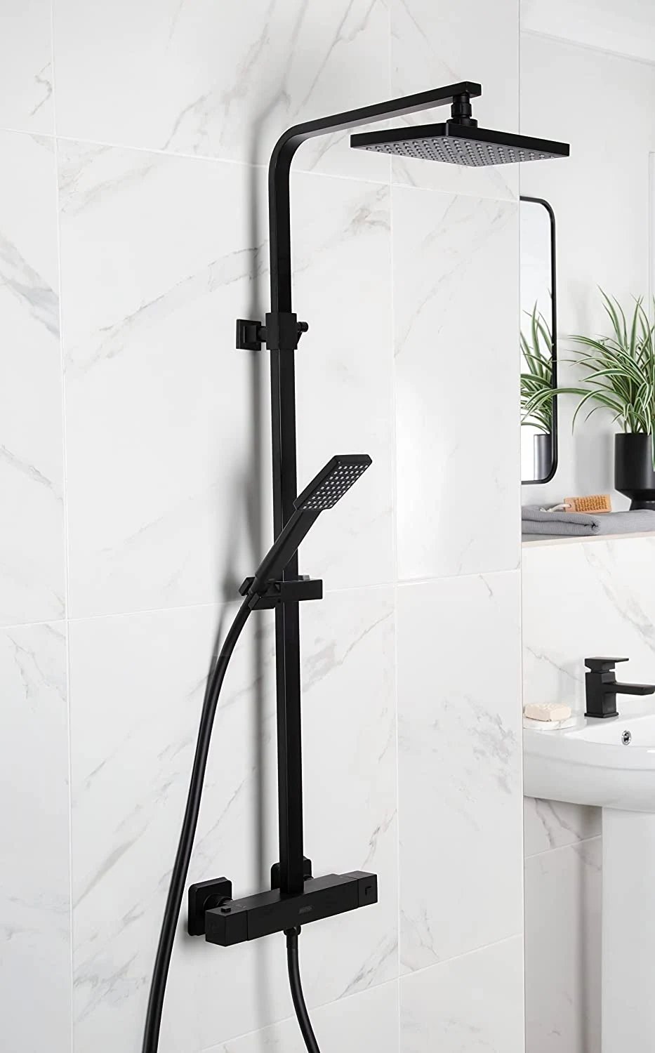 Bristan Craze Dual Head Bar Mixer Shower Black CRZ SHXDIVCTFF BLK
