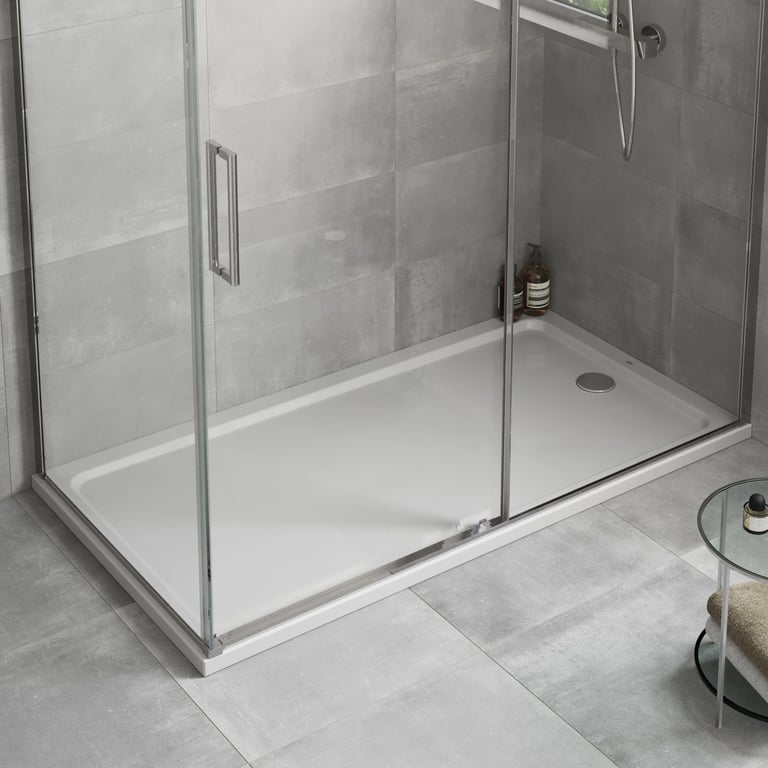 Walk In Slimline Shower Enclosure Tray Rectangle Square Stone Tray Free Waste