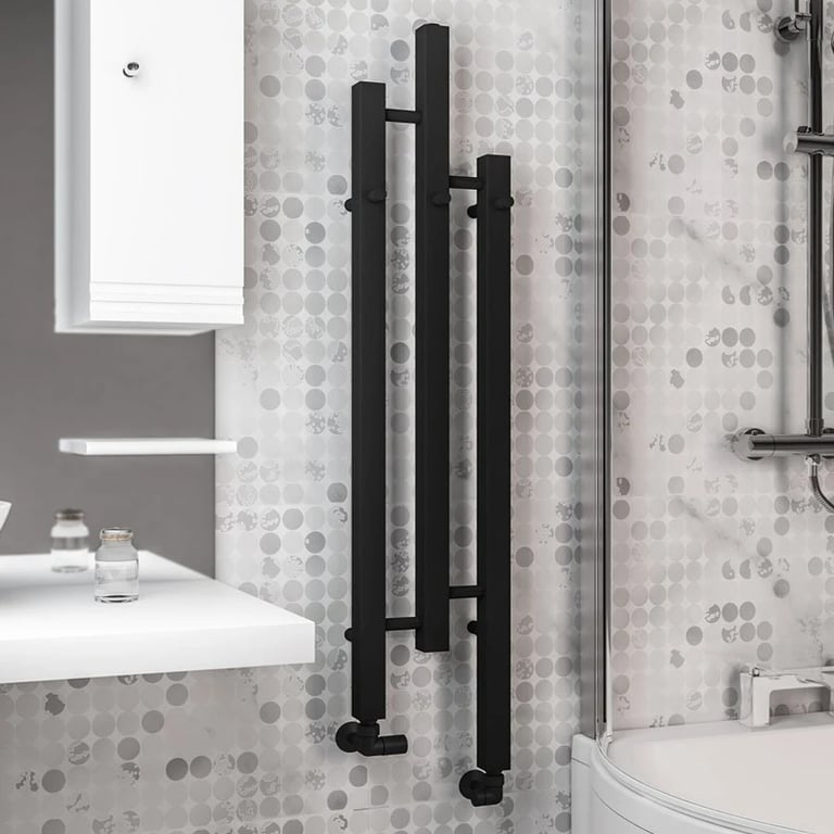 Solaro Conwy 1200 x 220mm Square Tube Vertical Designer Radiator - Matt ...