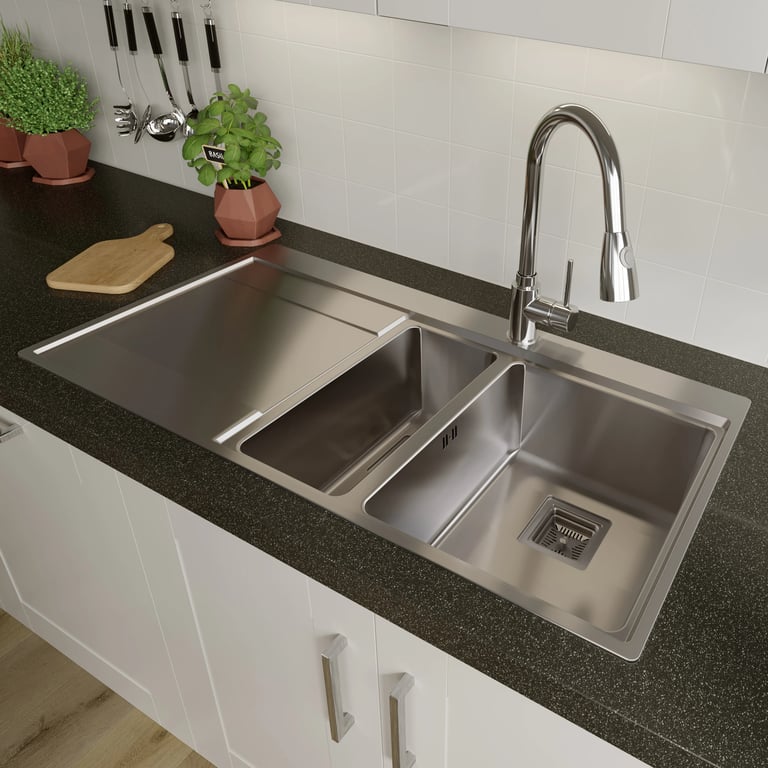 1.5 Bowl Stainless Steel Kitchen Sinks - Plumbworld