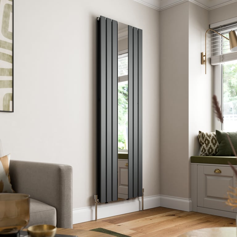 DuraTherm 1800 x 600mm Double Flat Mirror Radiator Anthracite