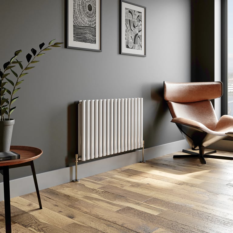 DuraTherm 600 x 1020mm Oval Double Panel Radiator White