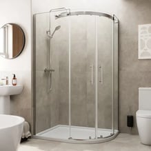 Diamond Frameless Offset Quadrant Shower Enclosure 1200 x 900mm with Non Slip Tray (RH) - 8mm Price Comparisons | Compare The Build